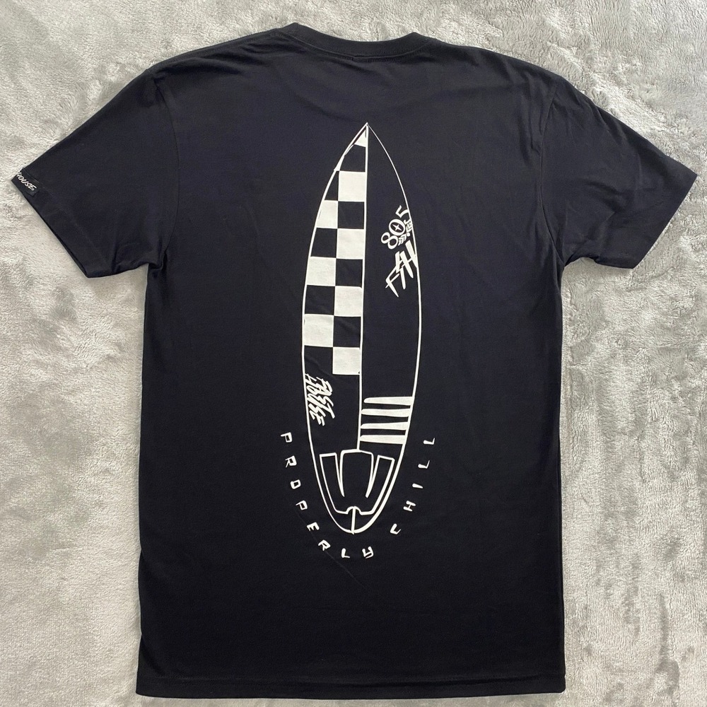 Fasthouse Proper Chill 805 Beer T-Shirt Mens Small Black Surfboard Graphic NWOT